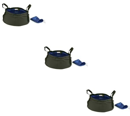 Sosoport Lot De 3 Bidons Deau De Camping De 12 L avec Seau De Voyage Portable en Nylon pour La Randonnée en Plein Air