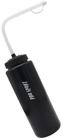 Sghtil Wasserflaschen zum Drücken für Fahrrad, Wasserflaschen zum Drücken | Fußball Wasserflasche 1 Liter – Boxwasserflasche, Gießkanne zum Drücken mit langem Strohhalm für Fitness,