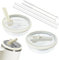 2pcs Stanley Cup Leakproof Lid with Straws for Stanley 40oz Replacement,No-Spill Cup Lids for Stanley Quencher,Tumbler Flip Straw Lid Include Cleaning Brush for Stanley Accessories (White)