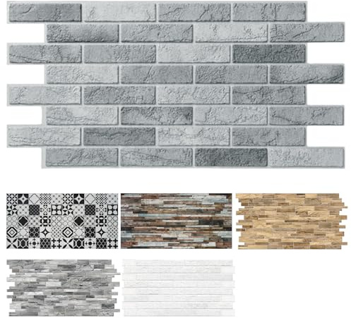 MDEKOR PVC Wandverkleidung 48,5x96 cm | 3D Wandpaneele für Küche, Bad & mehr | Einfach zu kleben & reinigen | Küchenrückwand Platten | Dekorative Panels für Wandgestaltung innen