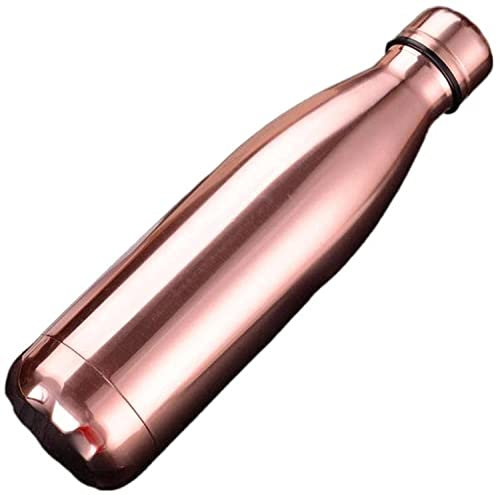 Botella de Agua Aislada Frasco de vacío de acero inoxidable Botella de agua aislada Deportes térmicos Chilly Cola Viajes Taza Thermo regalos Deportes y Viajes(Rosegold,750ML)