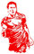 Engraving Decals Lionel Messi Soccer Football FC Barcelona 32x49.4cm Do not Damage The Wall Surface Small red