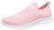 Baskets à enfiler en maille respirante pour femme - Légères et confortables - Chaussures de marche antidérapantes - Baskets de jogging décontractées, rose, 37 EU