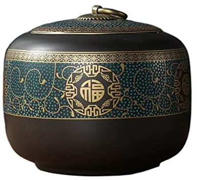Teebehälter Teedose aus Porzellan im chinesischen Retro-Stil, Vintage-Stil, chinesischer Keramikbehälter for losen Tee, Zuckerdose, Bonbondose, Ingwerdose, Kaffeebohnendosen for die Inneneinrichtung,