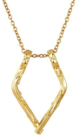 Oidea Ring Holder Necklace: Dainty Geometric Triangle Pendant Necklace Engagement Wedding Ring Keeper Necklaces Jewelry Gifts for Women Wife Nurse Doctor Gold