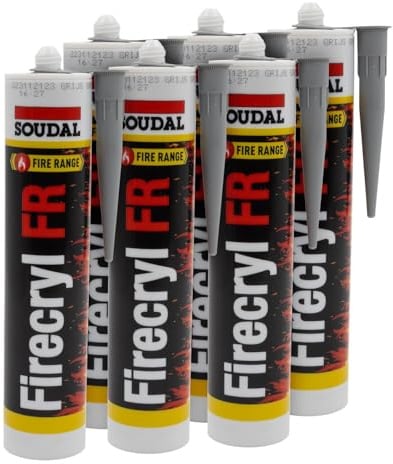 Soudal Firecryl FR Fire-Rated Sealant & Filler (6 Pack) - Grey