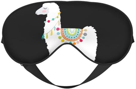 Weiche, atmungsaktive Schlafmaske mit Lama-Druck, lichtblockierend, verstellbarer Riemen, Schlafmaske für Reisen, Nachtarbeit, Büro