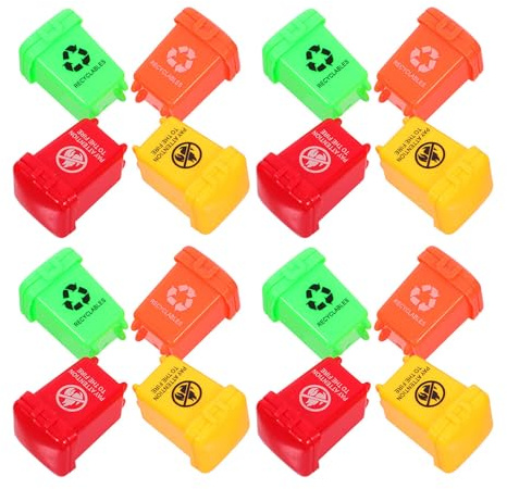 LALADEFIEE 40 Mini Poubelles en Plastique Colorées pour Tri Sélectif Poubelles Jouets D’Imitation pour Garçon et Filles Accessoires Légers et Sûrs pour Jeux Éducatifs de Recyclage Set 40