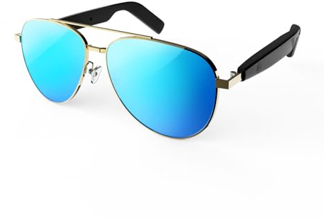 Ayaminolk Gafas Inteligentes de Sol con Audio Bluetooth, Anti-Luz Azul, Altavoces Estéreo HD, Llamadas Manos Libres, Resistentes al Agua y al Sudor, Unisex