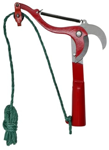 LOORGVEL Arbeitssparende Hochastschere mit Seilzug Ergonomischer Griff und Federdämpfung Ausziehbare Obstbaumschere für Garten Pflanzen und Obsternte