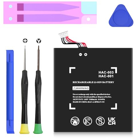 5180mAh HAC-003 Batterie,de Rechange Haute capacité de Rechange Compatible avec Switch 2017 HAC-001 HAC-A-BPHAT-C0, HAC-S-JP/EU-C0 avec kit d'outils de réparation