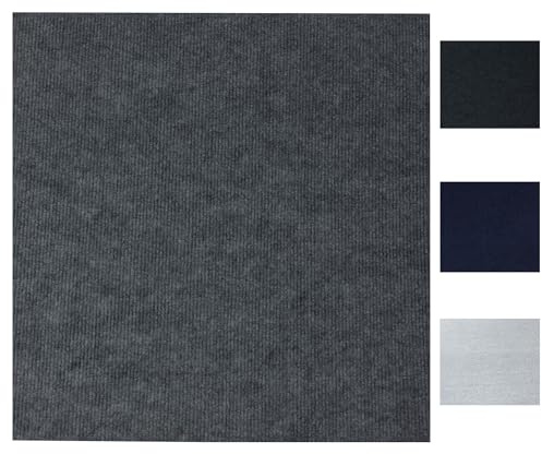 Premium Self-Adhesive Carpet Tiles 20-Pack (50cm x 50cm) - 5 Sq Meters, Soft Indoor Flooring for Home, Office, Bedroom, Living Room(Self-Adhesive Dark Grey)