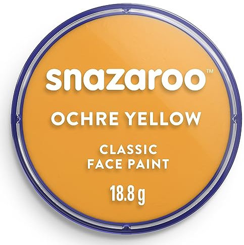 Snazaroo - Pittura Per Viso e Corpo, Trucchi da Viso per Travestimenti, per Bambini e Adulti, 18ML, Colore Giallo Ocra