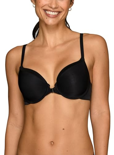 Vanity Fair Women's Front Closure Bra with No-Poke Underwire (34B-44DDD),Average Figure - Black,34D
