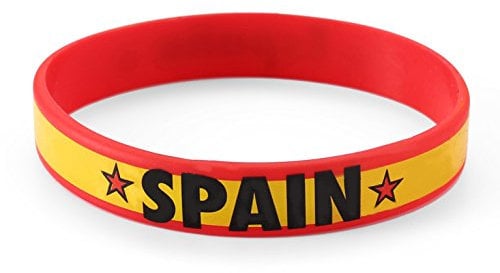 Komonee 1 x Spain Red World Cup Sports Event Football Country National Flag Silicone Wristband