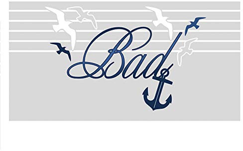 GRAZDesign Fensterfolie Bad Blickdicht Anker - Sichtschutzfolie maritim Badezimmer - für Dusche & Fenster - 100x57cm