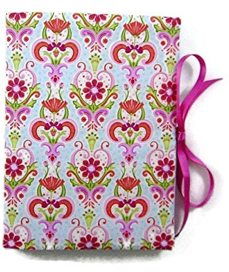 Sammelmappe DIN A5 - innen 20 Sichthüllen Blumen türkis-weiß-pink - bettina bruder®