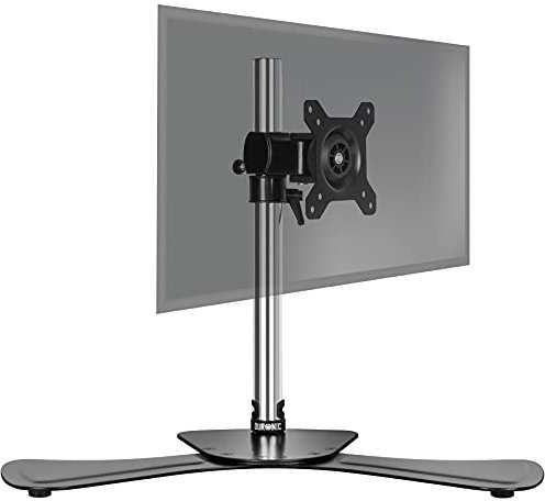 Duronic Computer Monitor Arms Stand DM751 Single Freestanding PC Arm Desk Mount Adjustable Stands for VESA 75/100 One 15-24 Inch LED LCD Screen 8kg Capacity Mounts Tilt -15/+15 Rotate 360 - Black