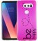 König Design Handyhülle kompatibel mit LG V30 Silikon Case Hülle Sturzsichere Back-Cover Handyhülle - Be Happy Design Pink