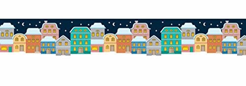 Ursus 59090041 - Masking Tape, Winterdorf, Klebeband aus Papier, ca. 30 mm x 10 m, einseitig bedruckt, lösungsmittel und säurefrei, ideal für Scrapbooking