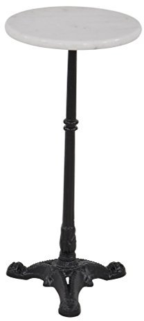 Lesli Living Beistelltisch Marmor Marmortisch Bistrotisch Garten Tisch weiß Ø30cm x 60 cm