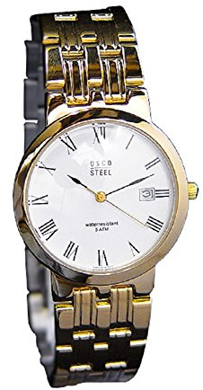OSCO Steel Herren-Armbanduhr vergoldet Edelstahl 3330