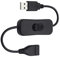 CABLEPELADO Cable USB Con Interruptor de Encendido/Apagado para Tiras LED, Lámpara, Ventilador - Extensor USB 30 cm, Negro, ON/OFF