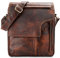 LEABAGS Leder Umhängetasche Herren & Damen I Echtleder Laptoptasche bis 13 Zoll I Messenger Bag mit Schultergurt I Schultertasche I Arbeitstasche I Tragetasche I Handtasche I Brown Marble