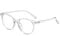 Luo-401XX Uni Runde Brillenfassung Transparent Brillenschutz Klare Linse Brillen Rahmen Transparent Grau, Transparent Grau, One size