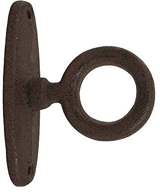 zeitzone Anbindering mit Platte Gusseisen Antik-Stil Befestigungsring Braun 6cm