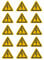 15x Aufkleber Warnhinweis „Warnung vor elektrischer Spannung“ Folie selbstklebend nach ISO 7010 W012 | SL 2 cm Made in Germany
