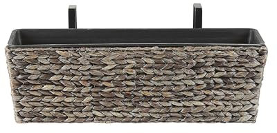 Jardinière Pot de Fleurs Rectangulaire de Type Panier en Fibres Naturelles Idéal pour Balcon Terrasse ou Jardin Boho (Bohème) et Campagne Beliani