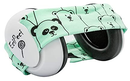 EciPeci Casque Muet pour Bébés et Enfants en Bas Âge, Casque Muet Confortable pour les Enfants en bas Âge avec un Design Doux et Léger, Idéal pour les Têtes Sensibles, Panda Menthe