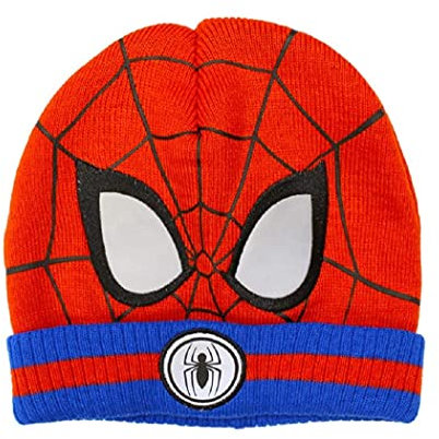 Kids Marvel Spiderman Winter Hat Boys Girls Warm Beanie Age 4-8 Years Red