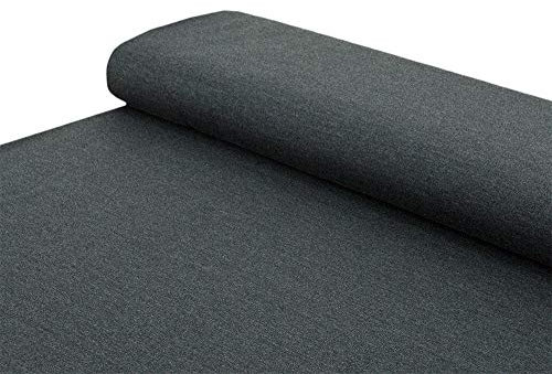 Baumwoll - Stoff French Terry Sommersweat einfarbig dunkelgrau melange - Meterware ab 25 cm x 150 cm - Stoff zum Nähen