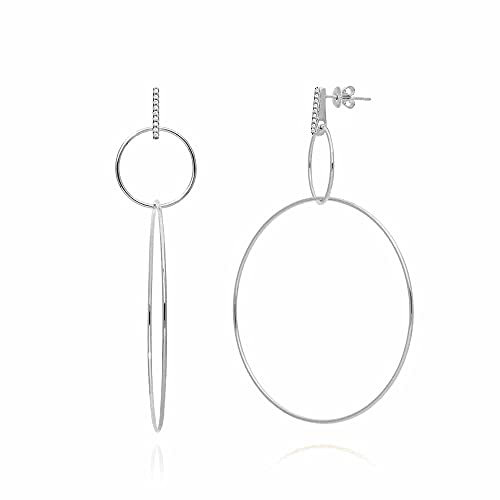 Elise Ohrringe, rhodiniertes Silber, besetzt mit Zirkonia, Sterling Silber, Zirkonia