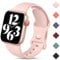 Charlam Kompatibel mit Apple Watch Armband 38mm 40mm 41mm 42mm für Damen Männer, Sport Silikon Ersatz Armbänder Kompatibel mit iWatch Armband SE Series 10 9 8 7 6 5 4 3 2 1, Sand Rosa