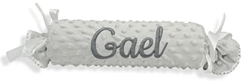 variouss Cojin Espuma Antivuelco Personalizado para bebé Recien Nacido, Personalizado con su Nombre Bordado. (Gris) …