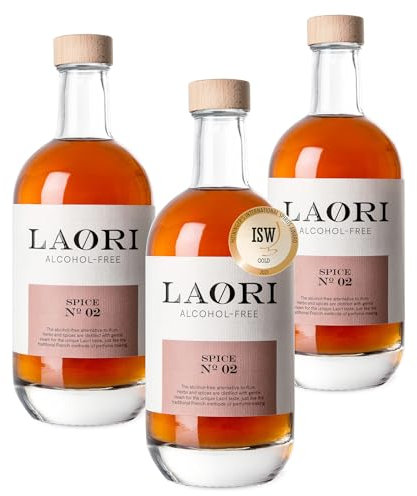 Laori Spice No 02 | Alkoholfreie Rum-Alternative | Vegan, kalorienarm & zuckerfrei | Feinste Botanicals ohne künstliche Aromen | Perfekt für alkoholfreie Longdrinks & Cocktails | Laori No 2-3x 500ml