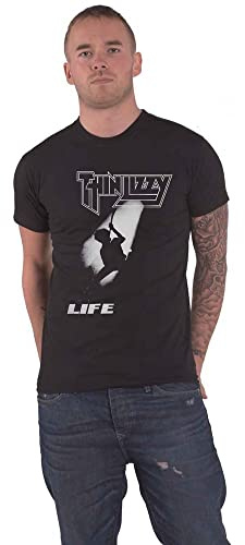 Thin Lizzy T Shirt Life Band Logo Nue offiziell Herren Schwarz XL