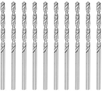 sourcing map 10 Stk. Spiralbohrer Metall 2,9mm HSS W6542 Mikrobohrer Voll Geschliffen Bohrer für Baustahl Kupfer Aluminium 60mm Länge