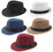 Geebuzz 5 Pack Short Brim Fedora Classic Summer Beach Sun Hat Panama Cap for Men Women (Large, 5pack-Black+White+Khaki+Blue+Wine Red)