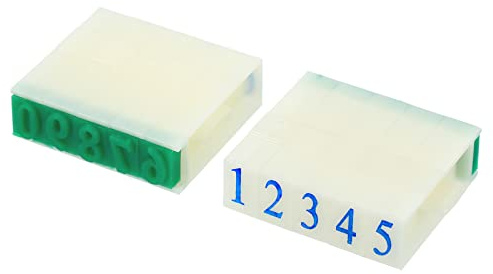 PATIKIL Abnehmbare Zahlen Stempel Kunststoff 9 Ziffern 3 Ziffer 0-9 | Schriftgröße Kombinationsset für Kartenalbum Unterricht