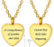 U7 Urn Necklace For Ashes Memory Necklaces Womens Gold Heart Pendant Cremation Jewellery Personalised