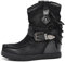 IF Fashion Scarpe Stivali Stivaletti Indianini da Donna Zeppa Interna Frange Fibbia 9651 Nero N.40