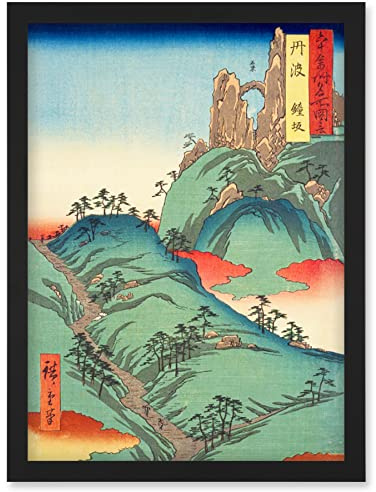 Artery8 Kanegasaka Tanba Province Utagawa Hiroshige Japanese Woodblock Artwork Framed Wall Art Print A4