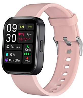Smartwatch Herren Damen mit Telefonfunktion Benachrichtigung Schrittzähler Uhr Herren Fitnessuhr mit Blutdruckmessung Herzfrequenzmessung Schlafmonitor Überwachung von Kalorienverbrauch Kilometerstand