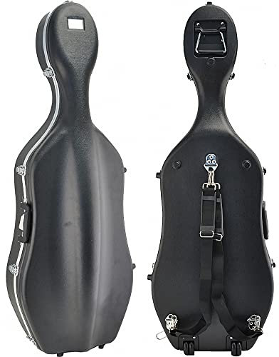 Steinbach 3/4 ABS- Cellokoffer mit Rollen und Rucksacksystem schwarz