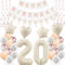 Deko 20. Geburtstag Frauen Beige Roségold Luftballons 20 Geburtstag Dekoration Frau，20 Gertstag Deko，Geburtstagsdeko 20 jahre Frauen,Happy 20th Birthday Girlande 20 Geburtstag Party Deko