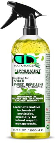 Spider & Mouse Insect Repellent with Peppermint Essential Oil - Body Oil Deet Free (1000ml Spray)